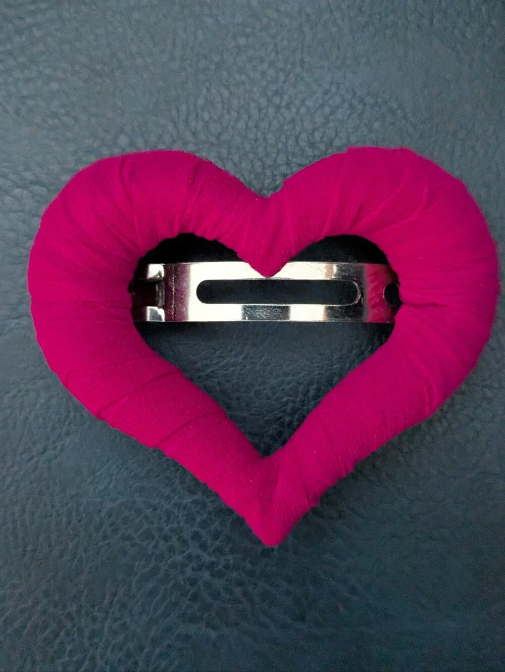 Heart-Shaped Fabric Hair Clip